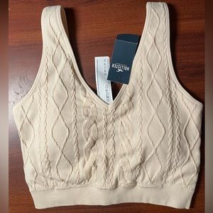 Hollister Gilly Hicks Seamless Cable Knit Triangle Longline Lounge Bralette